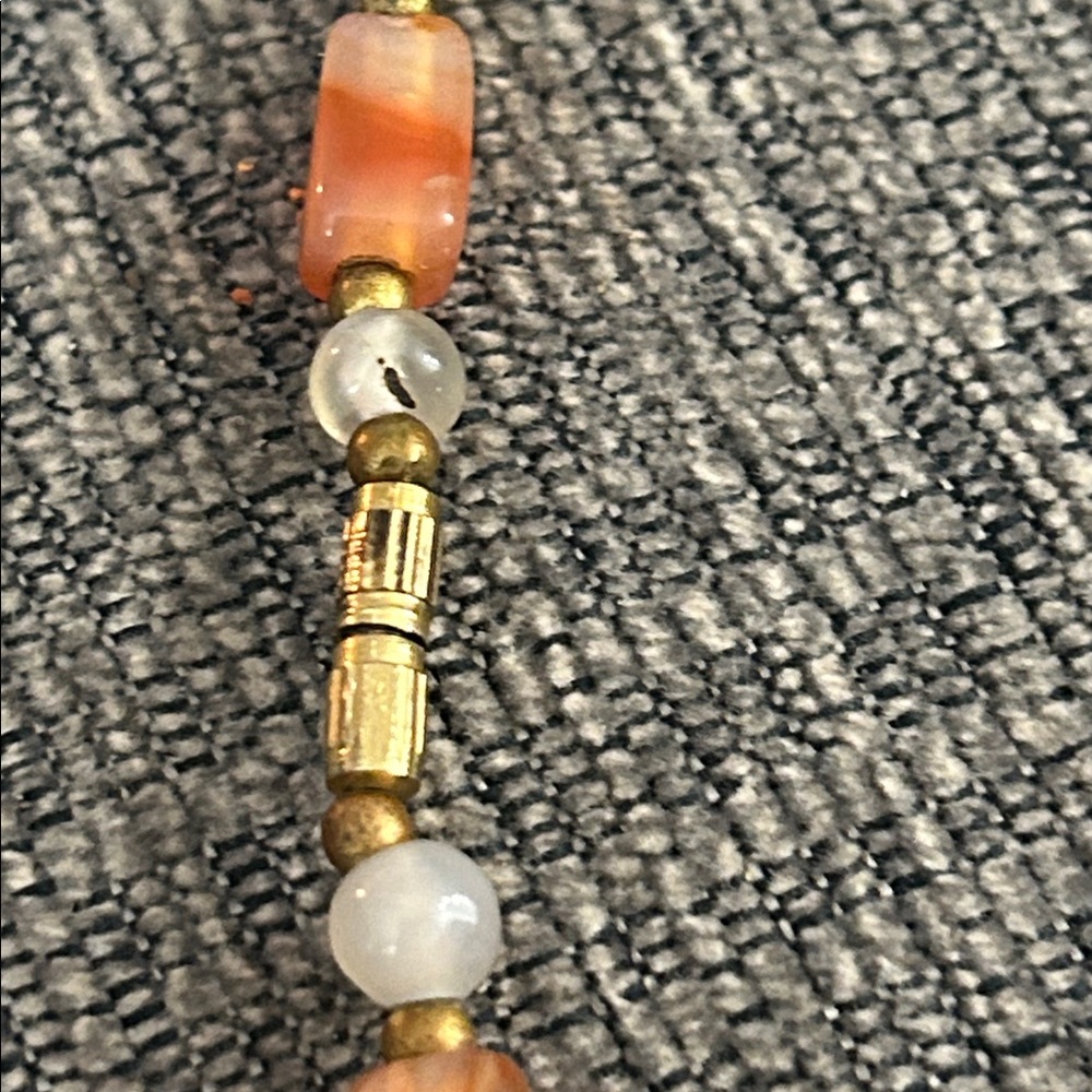 🦋 Pretty Scottish‎ Gemstone Agate Quartz Carnelian Amethyst Crystal Necklace.
